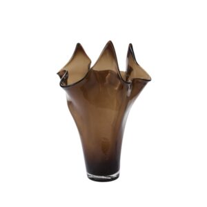 Smoked Amber Glass Vase