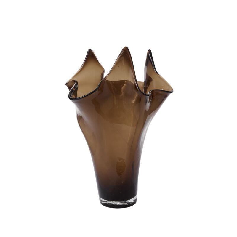 Smoked Amber Glass Vase